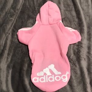 Dog hoodie- Adidog pink